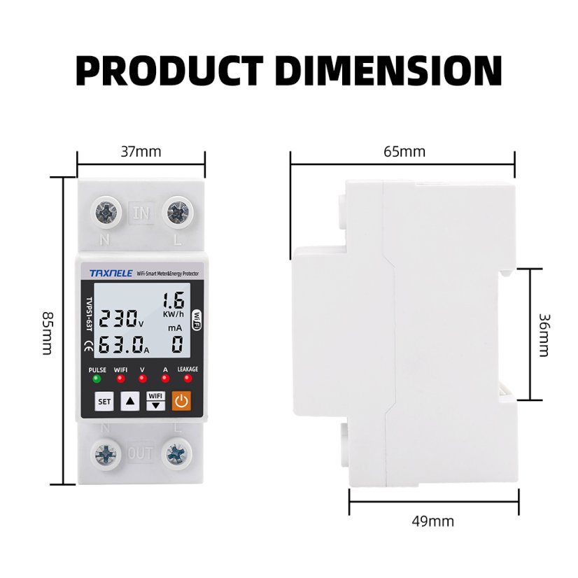 Smart Surge and Under-voltage Protection TVPS1-63T with WiFi