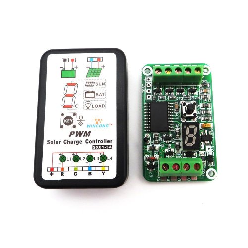 SX01-3A PWM Solární Regulátor 3A pro 12V/24V Baterie Li-ion a LiFePO4