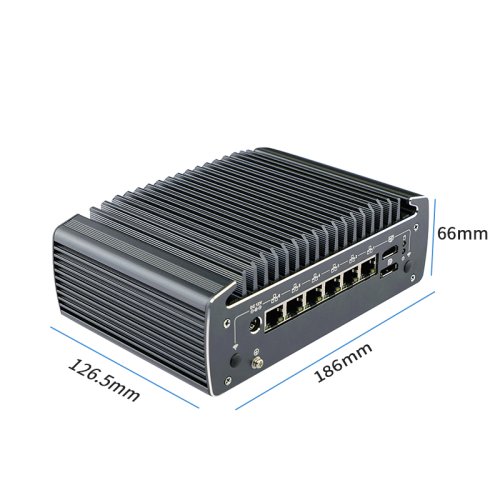 Nano N3061, 6 LAN, bez ventilátorů, průmyslový barebone počítač