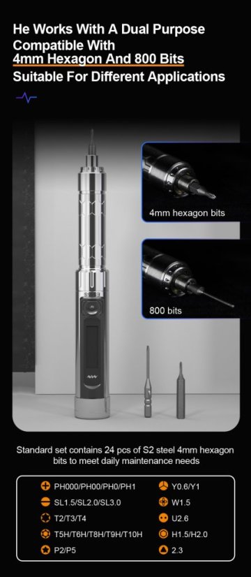 Inteligentní elektrický šroubovák MINIWARE ES15s s řízením pohybu