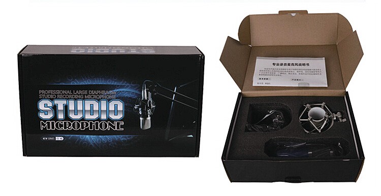 BM-800 Profesionální studiový kondenzátorový mikrofon - Barva: Bílá