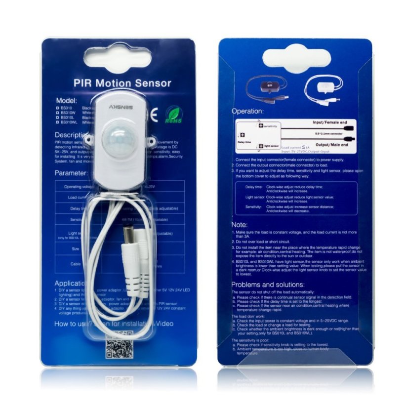 BS010 infračervený pohybový senzor 12V