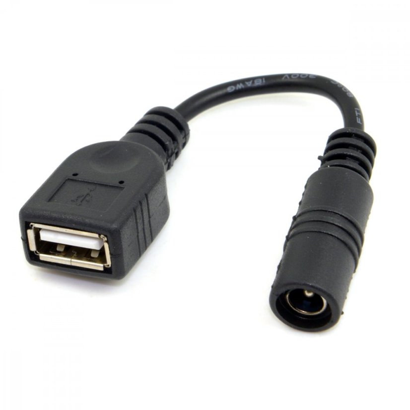 USB Power Cable to 5.5x2.1mm Jack - 5V