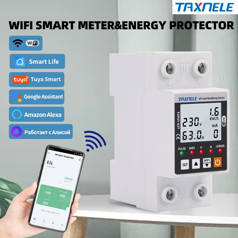 Smart Surge and Under-voltage Protection TVPS1-63T with WiFi