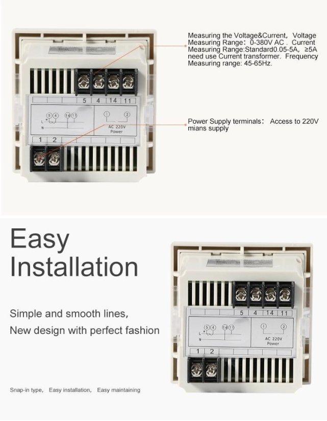 DS5230-3I 5A Digital Three-Phase Ampermeter 72x72mm