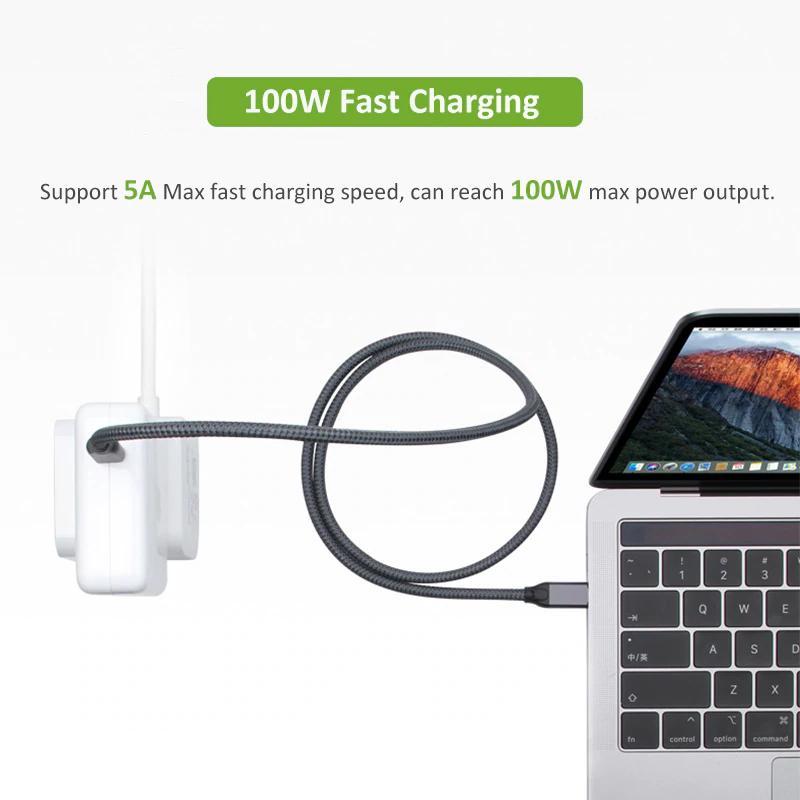 UC-124 100W 5A PD USB Type C Gen2 Kabel 0,5m
