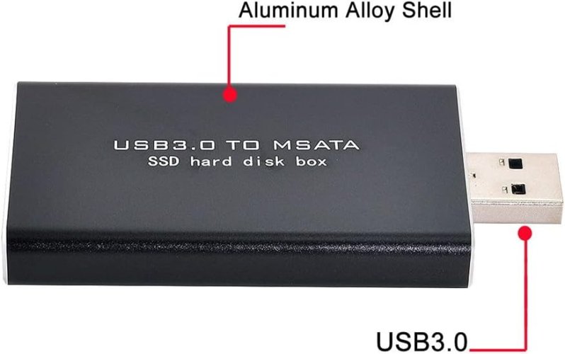 mSATA na USB 3.0 adaptér SSD disku ASM1153E