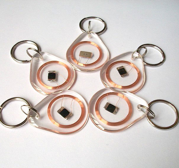 Mifare S50 13.56MHz RFID Nepřepisovatelný UID Čip Klíčenka - Průhledná