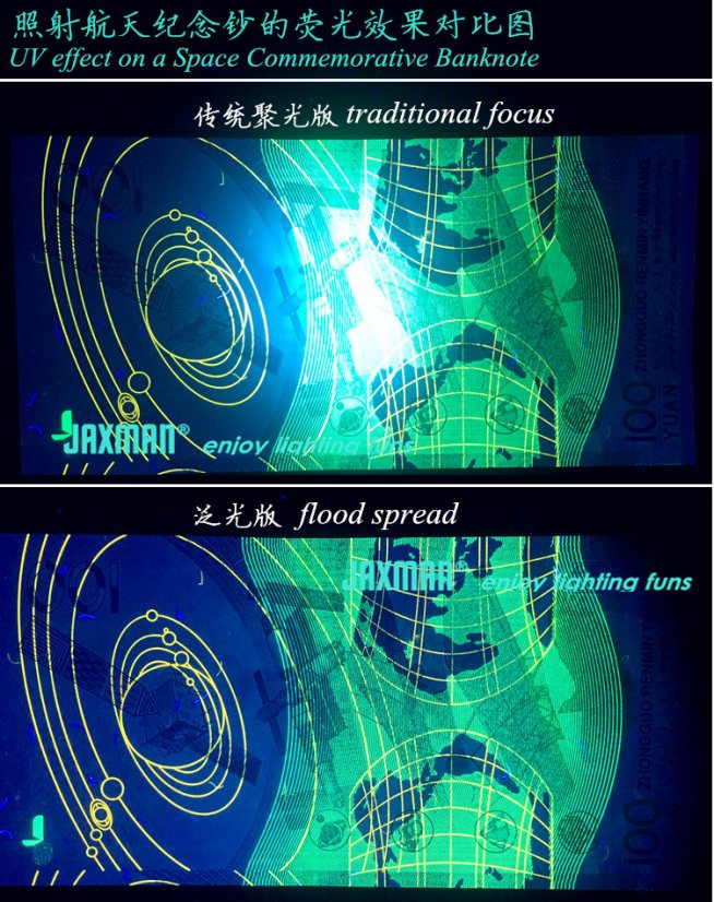 JAXMAN U1c 365nm UV LED Flashlight with ZWB2 Filter