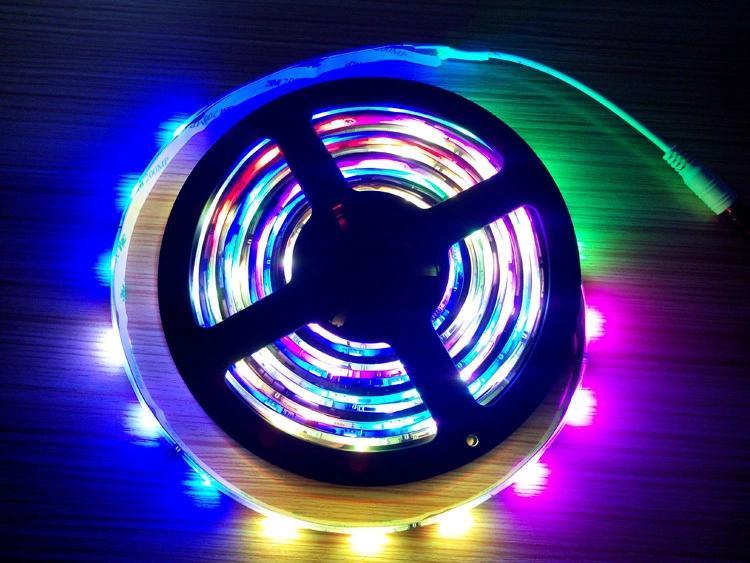 RGB LED Strip 2812S WS2812 SMD 5050 - 5m, 60 LEDs/m, 14.4W/m, IP67