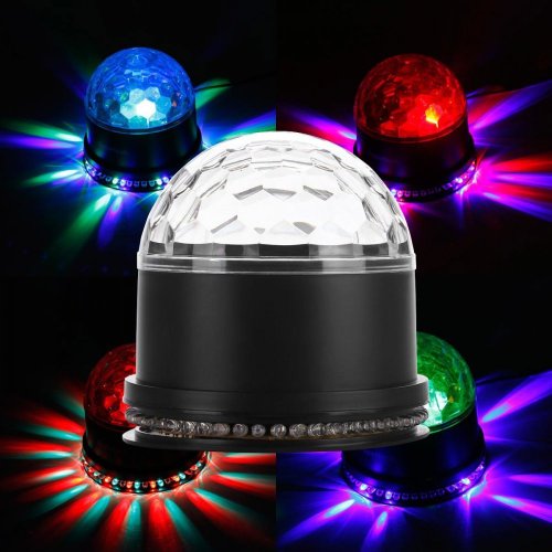 RGB LED Křišťálová koule ES-01 - Otočné Disco Světlo