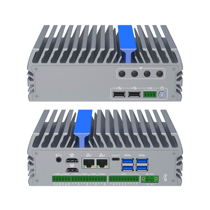 IEXP-322 Industrial PC, Intel N100, DDR5, 2× 2.5G LAN, 6× COM