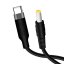 USB-C PD na DC5525 12A, 3A nabíjecí kabel 0,4m - černý