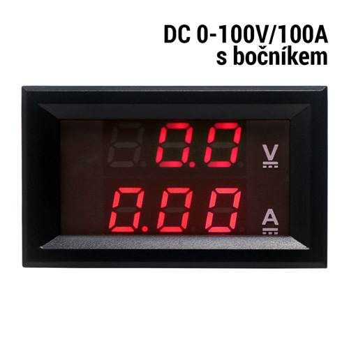 Digitální ampérmetr/voltmetr YB27VA 0-100V DC - Jmenovitý proud zátěže: 50A