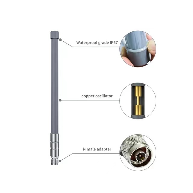 Externí sklolaminátová anténa LoRa Helium s vysokým ziskem - Délka: 50cm, Konektor: N-female, Antény - Zisk antény: 3dBi