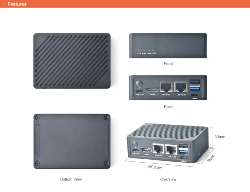 NanoPi R6C Mini-Router 8GB RAM, 32GB eMMC