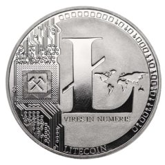 Jedna stříbrná mince litecoinu 40mm