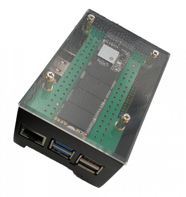 Aluminium Case ecoPI Starter for Rock Pi 4 - Perfect Starter Kit - Color: Black