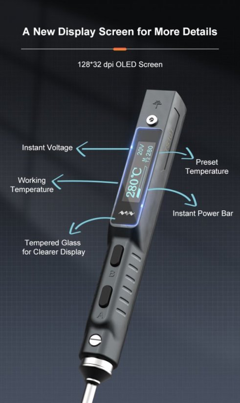 TS101 Digital Soldering Station with OLED Display - Fast and Precise Welding