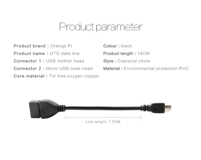 USB OTG Cable with A to Micro USB Adapter