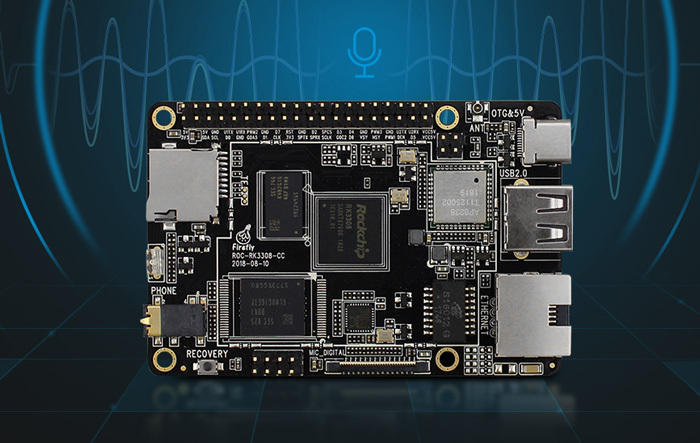 ROC-RK3308-CC 256M/8GB - Čtyřjádrová 64-bit AIoT základní deska