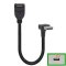 USB 2.0 prodlužovací kabel, samec-samice, zahnutý, 0.5m