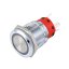 LED Tlačítkový Spínač 24V s RGB LED, 5A, 19mm, 4 Nožiček, Voděodolný IP65