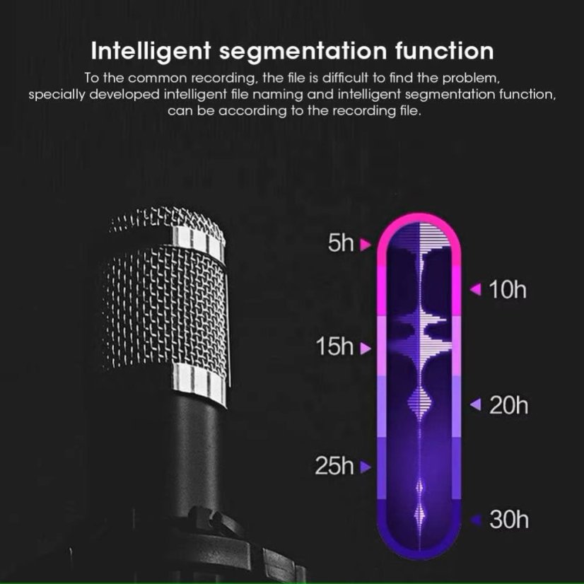 Q70 Magnetic Voice-Activated Recorder – 192 kbps, Up to 500 h Recording