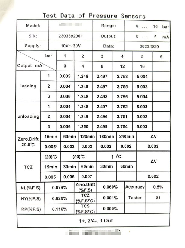 Průmyslová hydrostatická hladinová sonda CYB3120 4-20mA - Délka: 2m