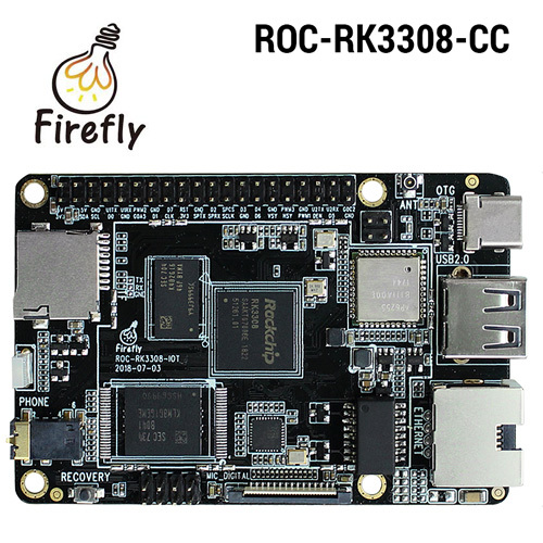 ROC-RK3308-CC 256M/8GB - Čtyřjádrová 64-bit AIoT základní deska