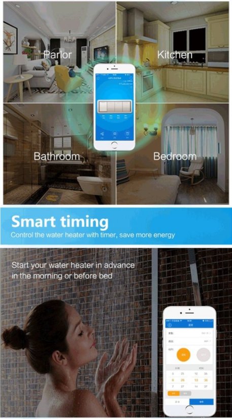 4-kanálový bezdrátový přepínač Smart Home WiFi LC-EWL-4R-HS - Model: LC-EWL-4R-HS-A2 (220V)