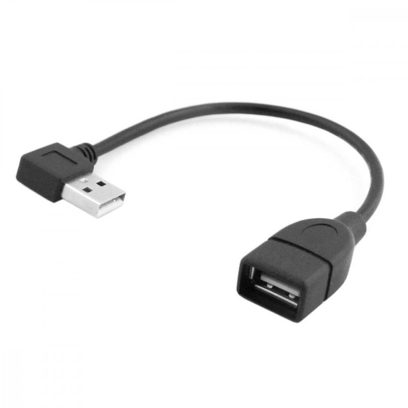 USB 2.0 prodlužovací kabel typ A-A M ve tvaru L, 20cm, pravý