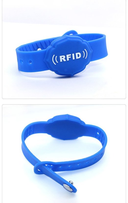 ID033 T5577 125kHz RFID Silikonový Náramek pro Polohování a Přístup - Barva: Modrá