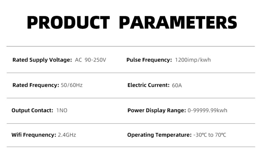TXM08 Tuya 60A Chytrý měřič energie s časovačem na DIN lištu