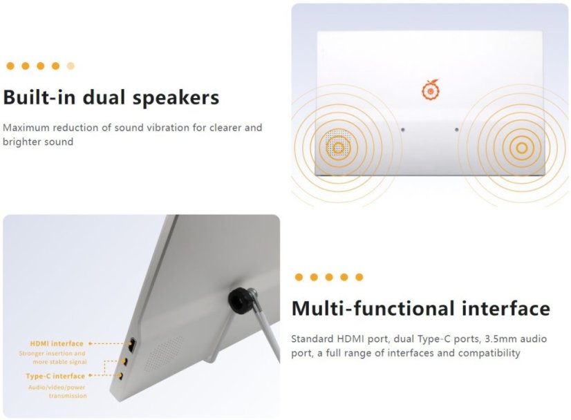 14palcový přenosný displej pro Orange Pi 800