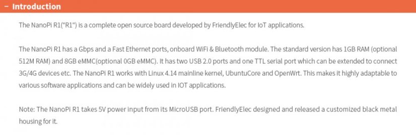 NanoPi R1 1/8GB