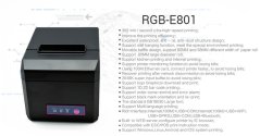 RGB-E801 Termální USB tiskárna čárových kódů a štítků 58-80mm