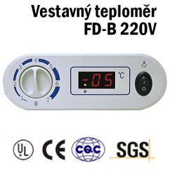 Vestavný digitální teploměr FD-B 220V do chladničky/mrazničky