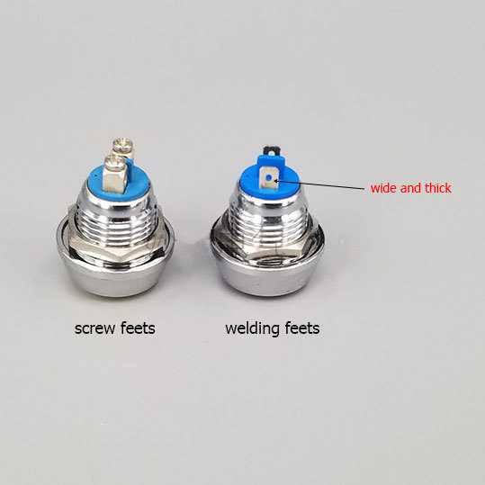 12mm, 3A, IP66, button switch – soldering - Color: Red, Material: Aluminum