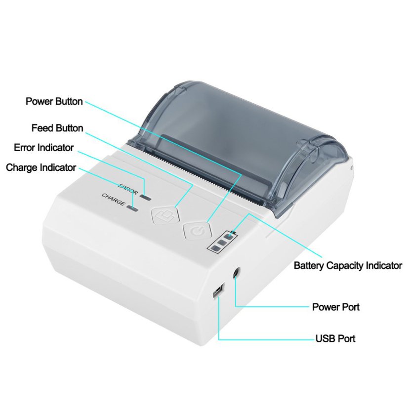 RGB-E200 58mm BT Mobilní tiskárna účtenek a čárových kódů