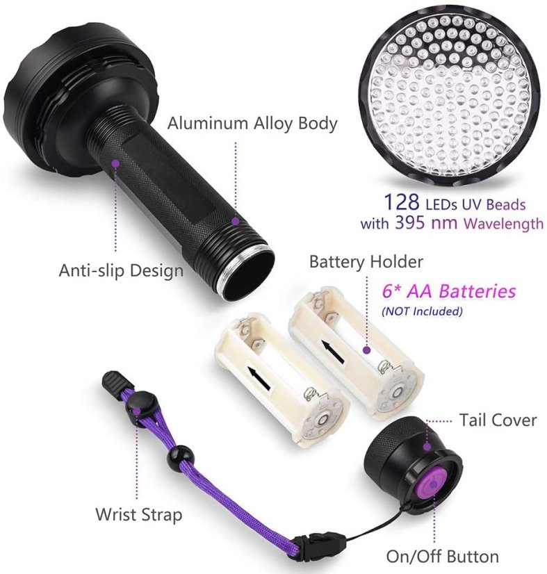 SV128 128 UV LED svítilna 12W