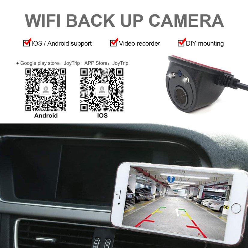 YC803 WiFi zadní parkovací kamera 720p s nočním viděním