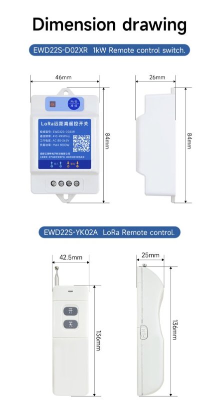 EWD22S LoRa Dálkový Spínač