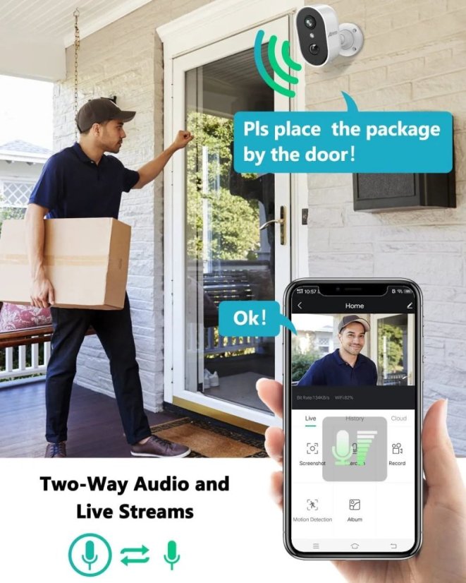 C2 Intelligent WiFi Wireless Camera with Battery 3MP