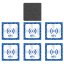 NFC nálepka tag 25x25mm s modrým logem NTAG213