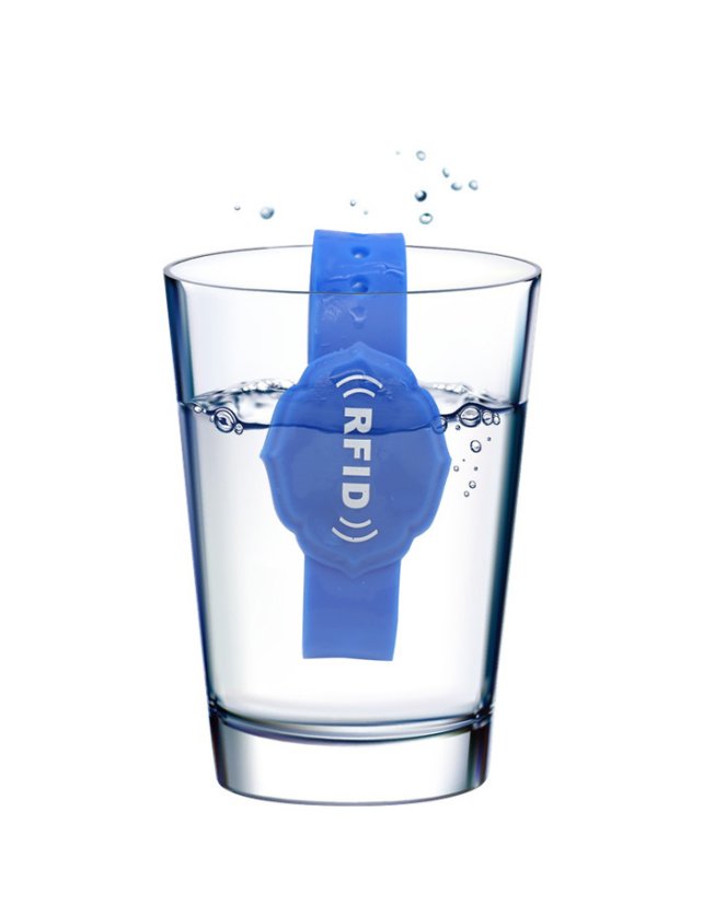 ID033 T5577 125kHz RFID Silikonový Náramek pro Polohování a Přístup - Barva: Modrá