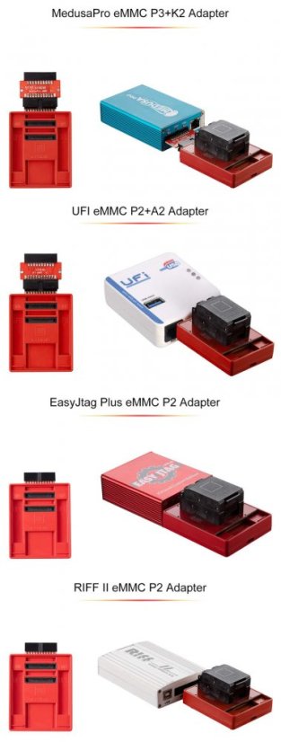 E-Mate X EMMC BGA 13 v 1 - Sada adaptéru