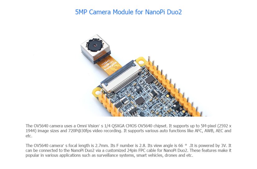 5MP Kamerový modul pro NanoPi Duo2