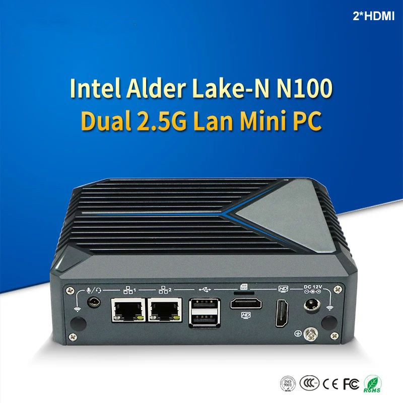 N1321 N100 Industrial Mini PC Fanless Barebone