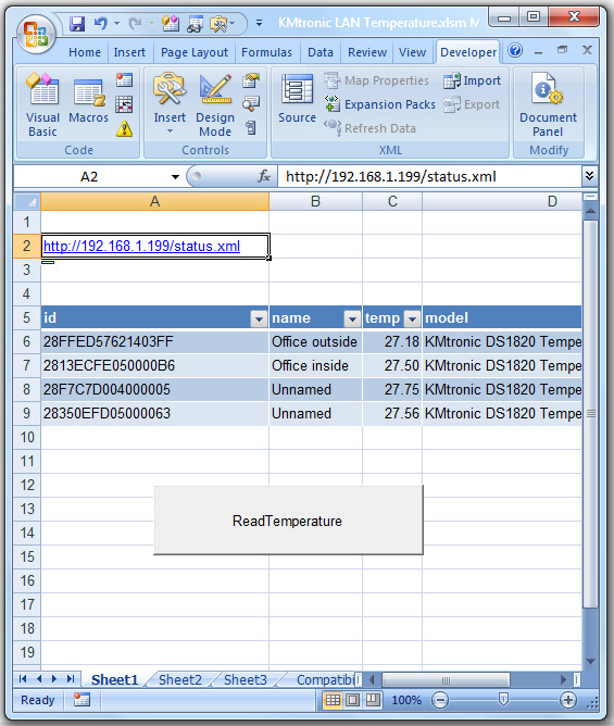 LAN DS18B20 Temperature Monitor with One Sensor